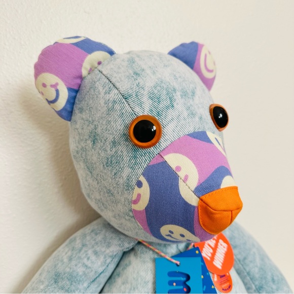 New Urban Outfitters Mokuyobi UO Exclusive Patcheork Denim Bear Plush Toy - Picture 9 of 12